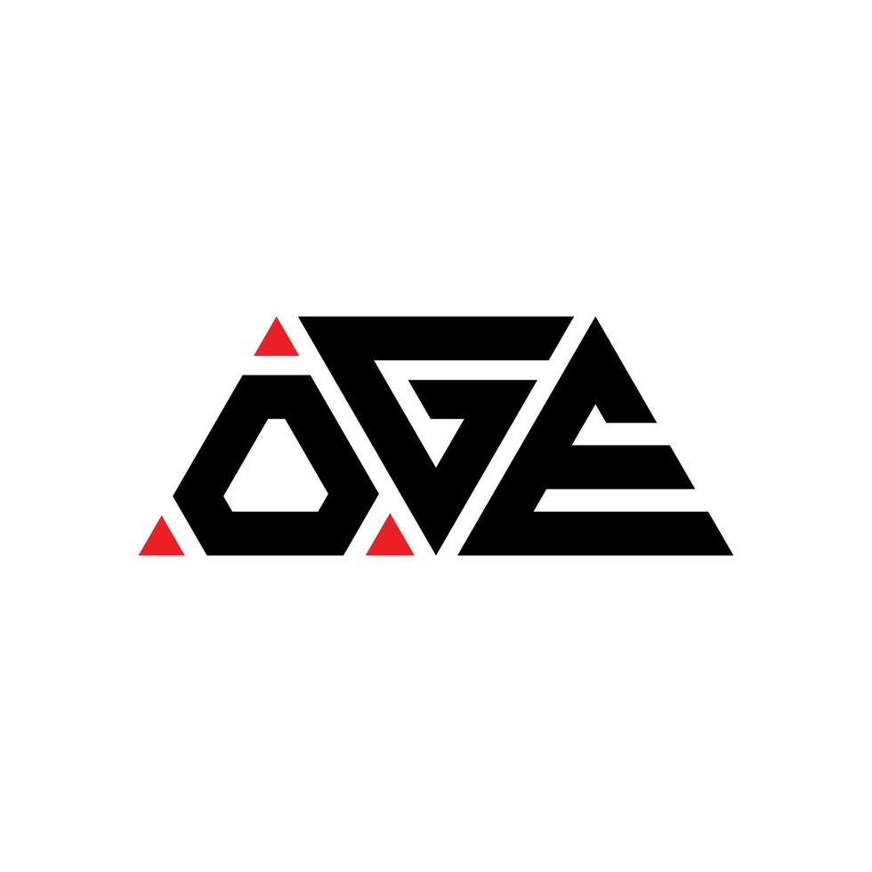 Oge-Dreieck-Buchstaben-Logo-Design mit Dreiecksform. oge-Dreieck-Logo-Design-Monogramm. Oge-Dreieck-Vektor-Logo-Vorlage mit roter Farbe. oge dreieckiges Logo einfaches, elegantes und luxuriöses Logo. Oge vektor
