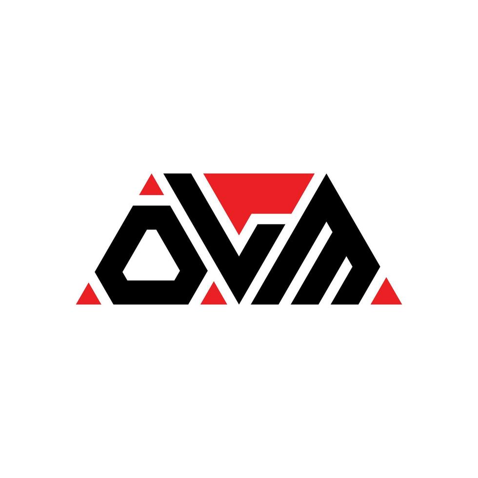 Olm-Dreieck-Buchstaben-Logo-Design mit Dreiecksform. Olm-Dreieck-Logo-Design-Monogramm. Olm-Dreieck-Vektor-Logo-Vorlage mit roter Farbe. Olm dreieckiges Logo einfaches, elegantes und luxuriöses Logo. Olm vektor