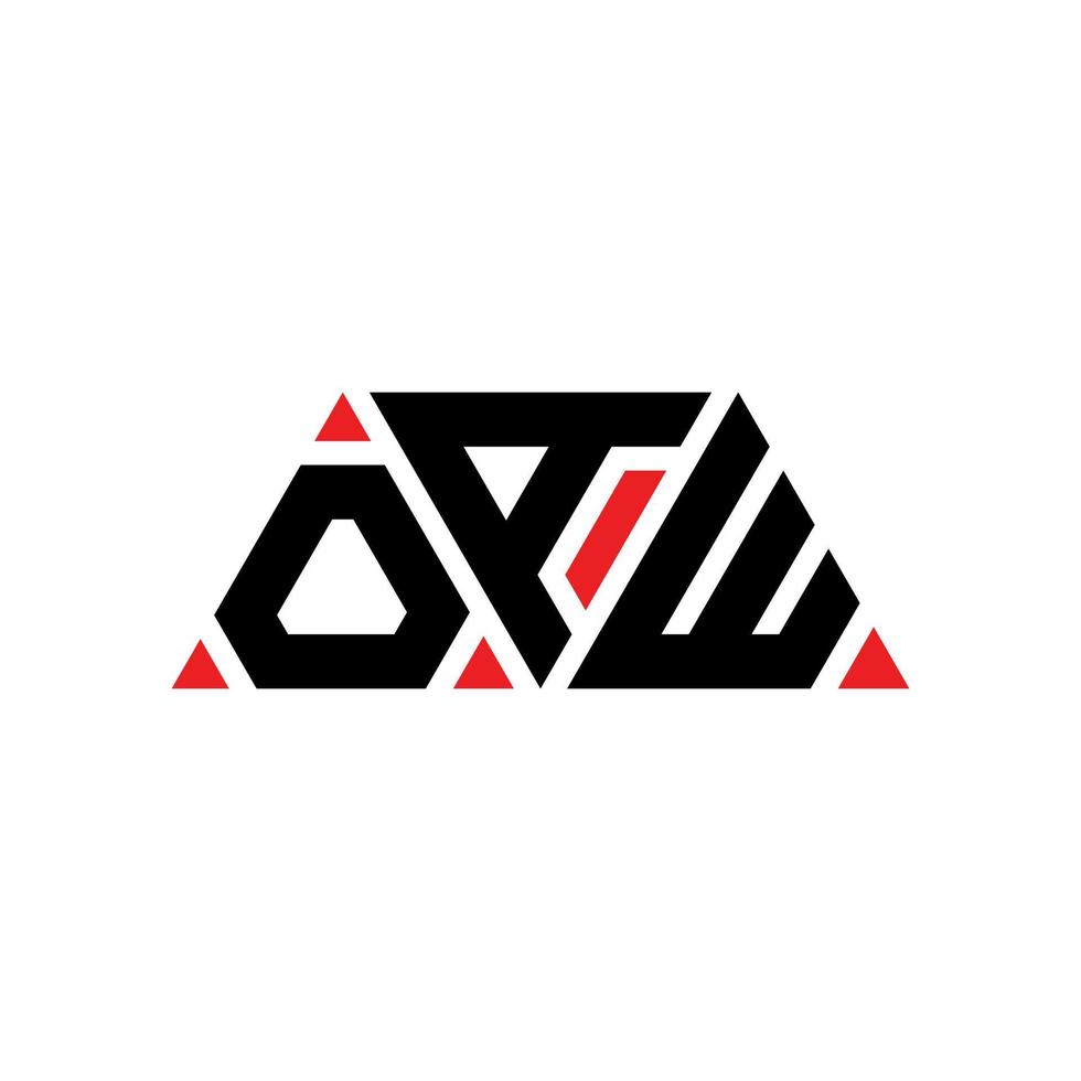 Oaw-Dreieck-Buchstaben-Logo-Design mit Dreiecksform. Oaw-Dreieck-Logo-Design-Monogramm. Oaw-Dreieck-Vektor-Logo-Vorlage mit roter Farbe. oaw dreieckiges Logo einfaches, elegantes und luxuriöses Logo. au vektor