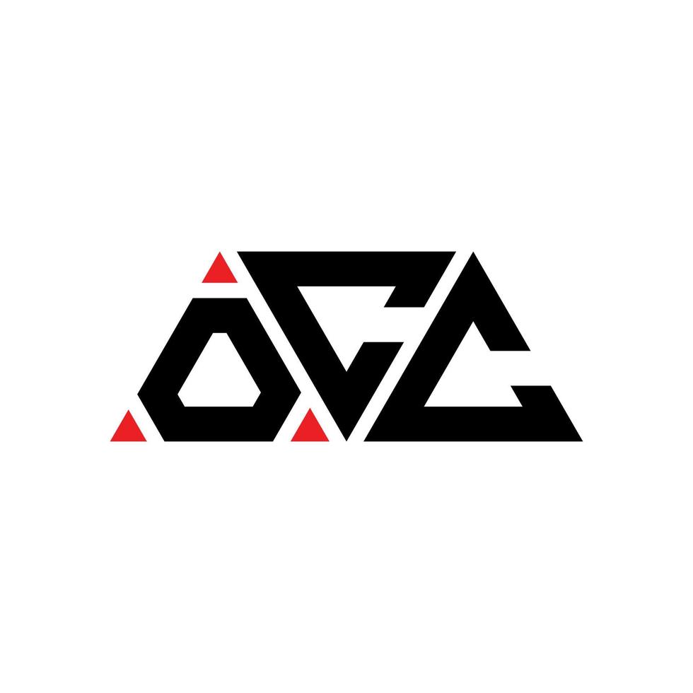 occ Dreiecksbuchstaben-Logo-Design mit Dreiecksform. Occ-Dreieck-Logo-Design-Monogramm. Occ-Dreieck-Vektor-Logo-Vorlage mit roter Farbe. occ dreieckiges Logo einfaches, elegantes und luxuriöses Logo. Belegung vektor