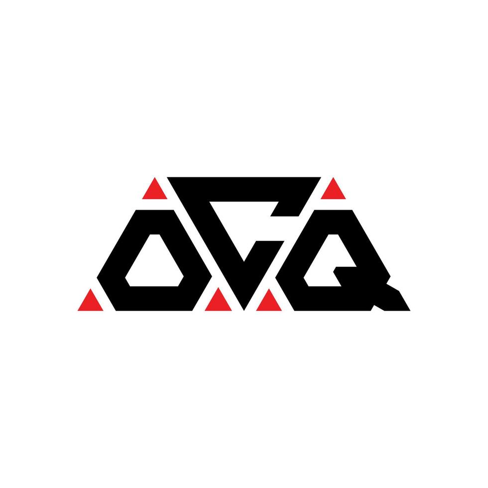 ocq-Dreieck-Buchstaben-Logo-Design mit Dreiecksform. ocq-Dreieck-Logo-Design-Monogramm. ocq-Dreieck-Vektor-Logo-Vorlage mit roter Farbe. ocq dreieckiges Logo einfaches, elegantes und luxuriöses Logo. Belegung vektor