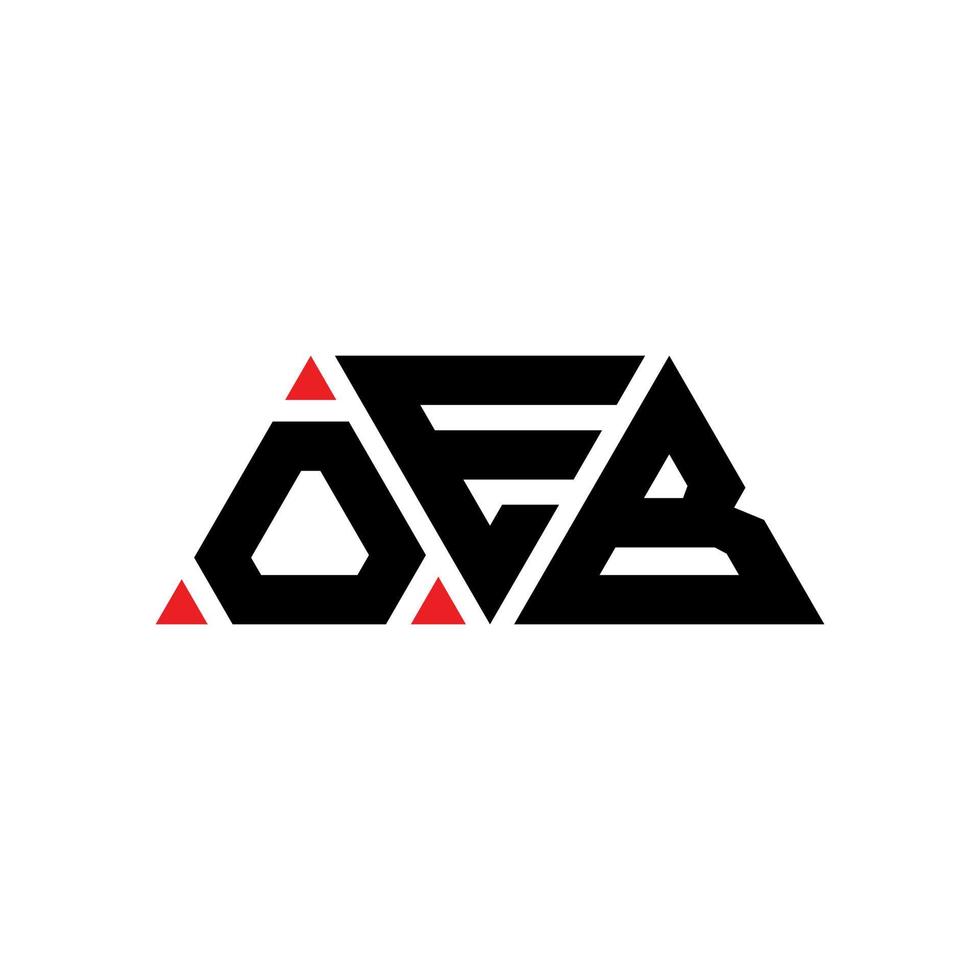 Oeb-Dreieck-Buchstaben-Logo-Design mit Dreiecksform. Oeb-Dreieck-Logo-Design-Monogramm. Oeb-Dreieck-Vektor-Logo-Vorlage mit roter Farbe. oeb dreieckiges Logo einfaches, elegantes und luxuriöses Logo. oeb vektor