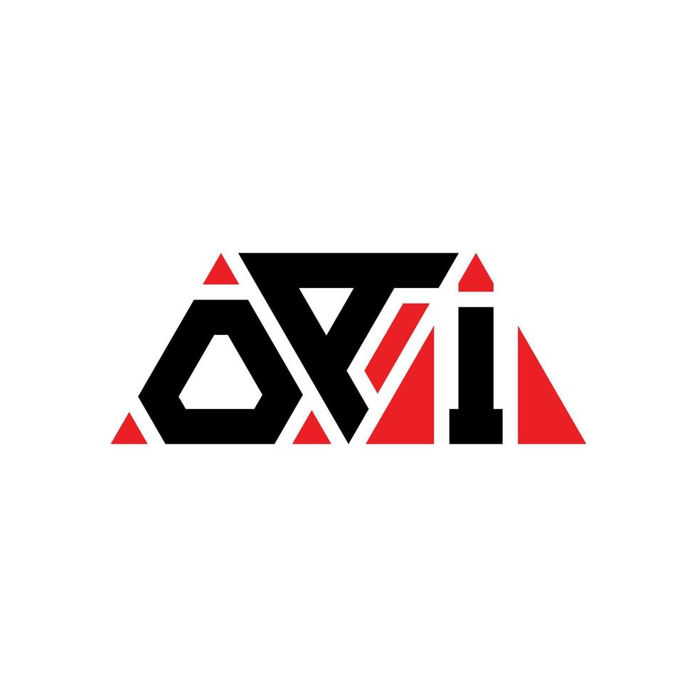 oai-Dreieck-Buchstaben-Logo-Design mit Dreiecksform. Oai-Dreieck-Logo-Design-Monogramm. Oai-Dreieck-Vektor-Logo-Vorlage mit roter Farbe. oai dreieckiges Logo einfaches, elegantes und luxuriöses Logo. oai vektor