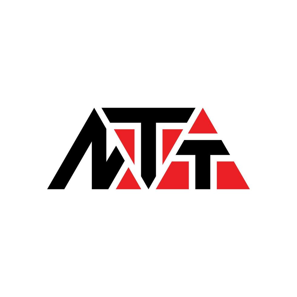 NTT-Dreieck-Buchstaben-Logo-Design mit Dreiecksform. NTT-Dreieck-Logo-Design-Monogramm. ntt-Dreieck-Vektor-Logo-Vorlage mit roter Farbe. ntt dreieckiges Logo einfaches, elegantes und luxuriöses Logo. ntt vektor