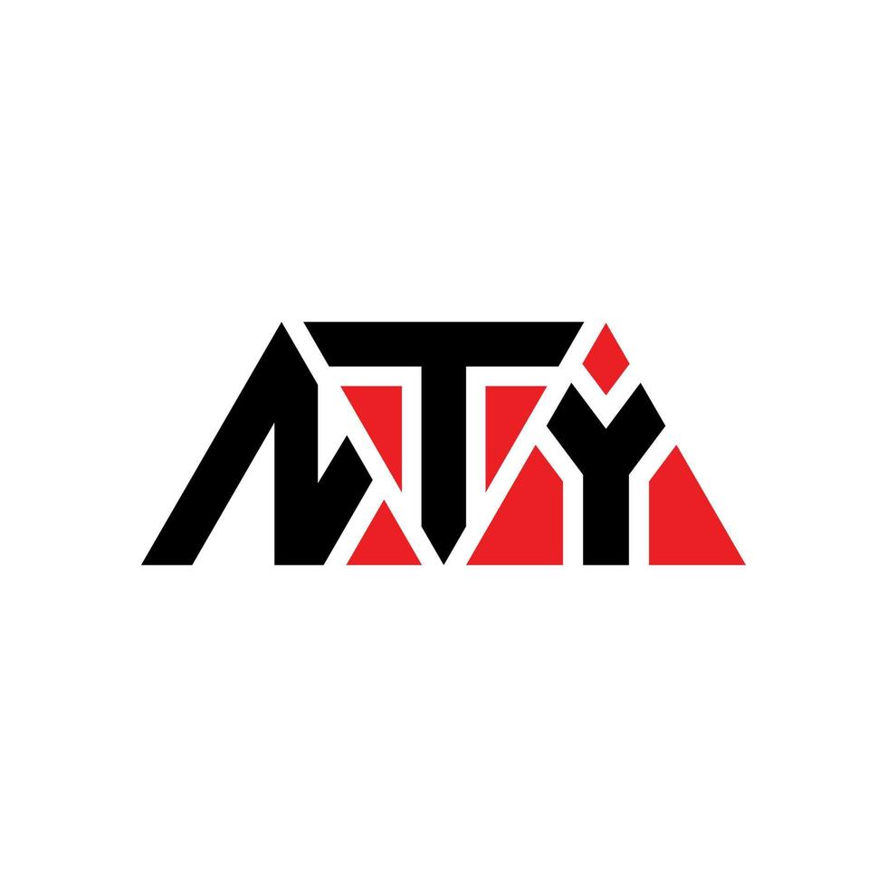 nty-Dreieck-Buchstaben-Logo-Design mit Dreiecksform. NTY-Dreieck-Logo-Design-Monogramm. NTY-Dreieck-Vektor-Logo-Vorlage mit roter Farbe. nty dreieckiges Logo einfaches, elegantes und luxuriöses Logo. nty vektor