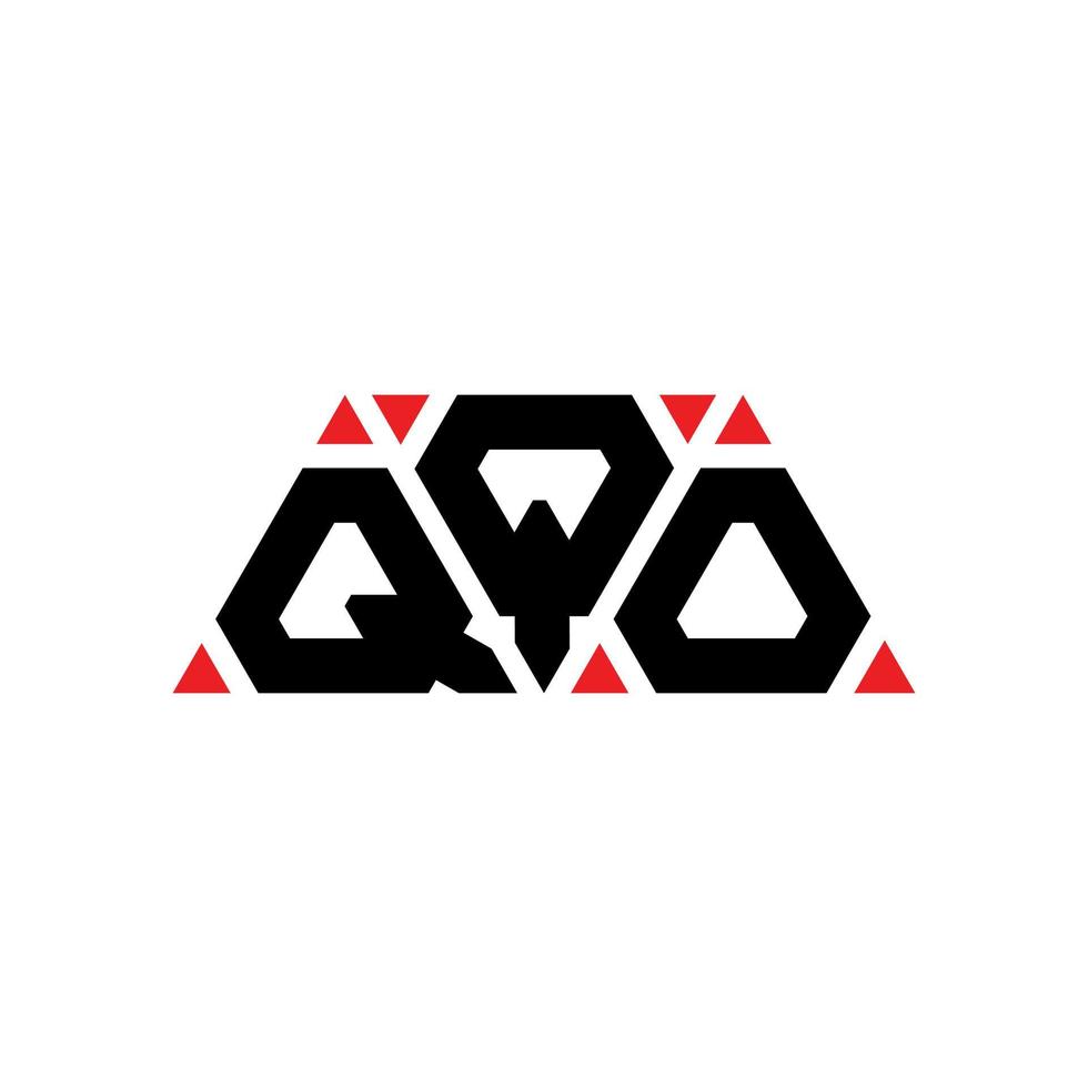 qqo-Dreieck-Buchstaben-Logo-Design mit Dreiecksform. qqo-Dreieck-Logo-Design-Monogramm. qqo-Dreieck-Vektor-Logo-Vorlage mit roter Farbe. qqo dreieckiges Logo einfaches, elegantes und luxuriöses Logo. qqo vektor