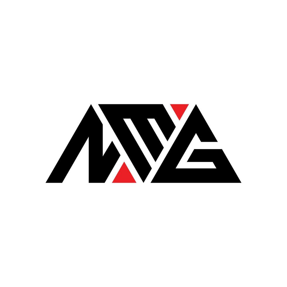 NMG-Dreieck-Buchstaben-Logo-Design mit Dreiecksform. NMG-Dreieck-Logo-Design-Monogramm. NMG-Dreieck-Vektor-Logo-Vorlage mit roter Farbe. nmg dreieckiges Logo einfaches, elegantes und luxuriöses Logo. nmg vektor