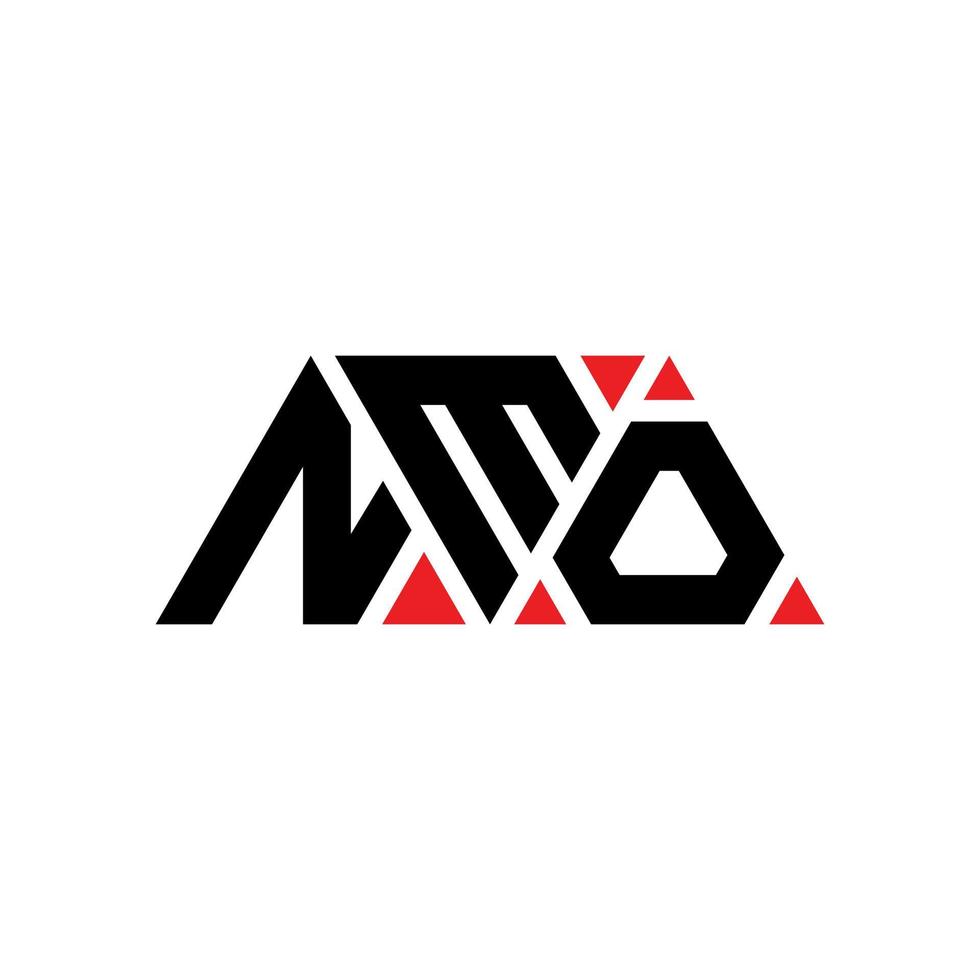 NMO-Dreieck-Buchstaben-Logo-Design mit Dreiecksform. NMO-Dreieck-Logo-Design-Monogramm. NMO-Dreieck-Vektor-Logo-Vorlage mit roter Farbe. nmo dreieckiges Logo einfaches, elegantes und luxuriöses Logo. nein vektor