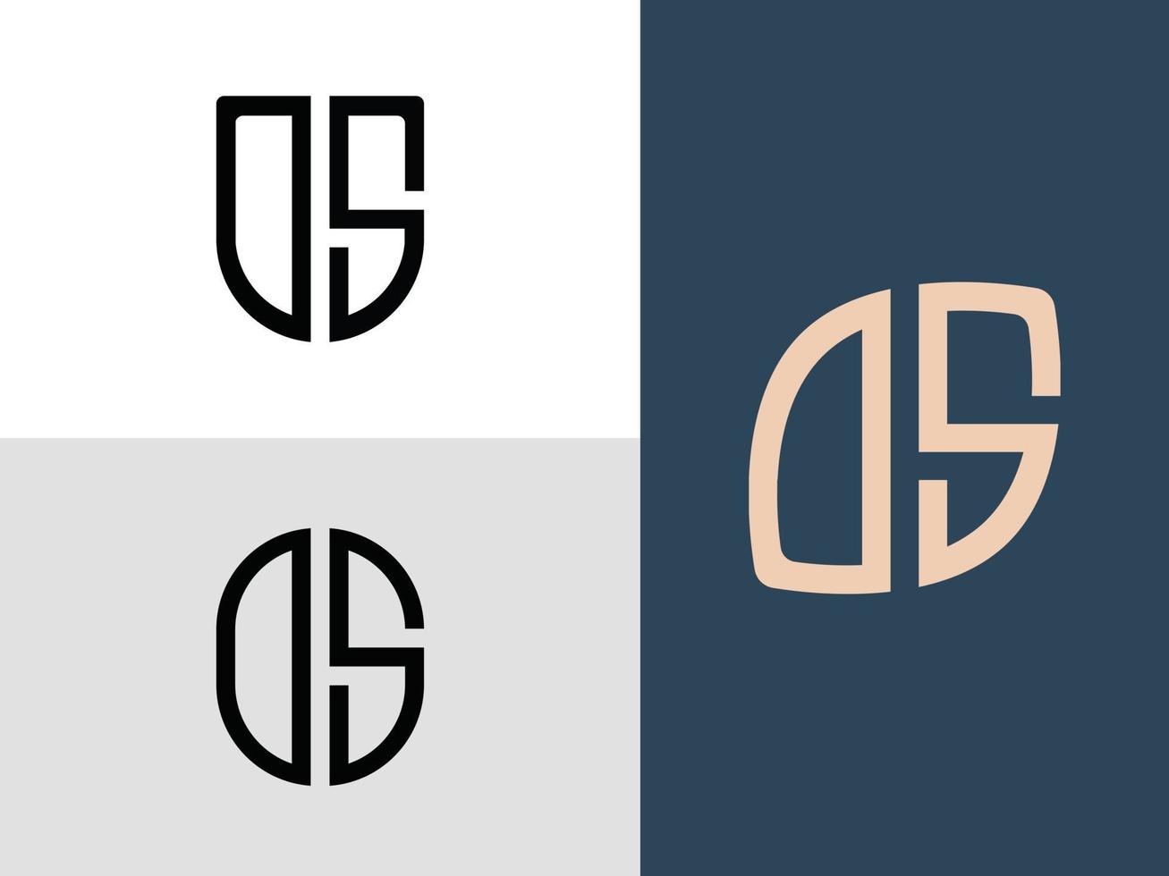 kreative anfangsbuchstaben ds logo designs paket. vektor