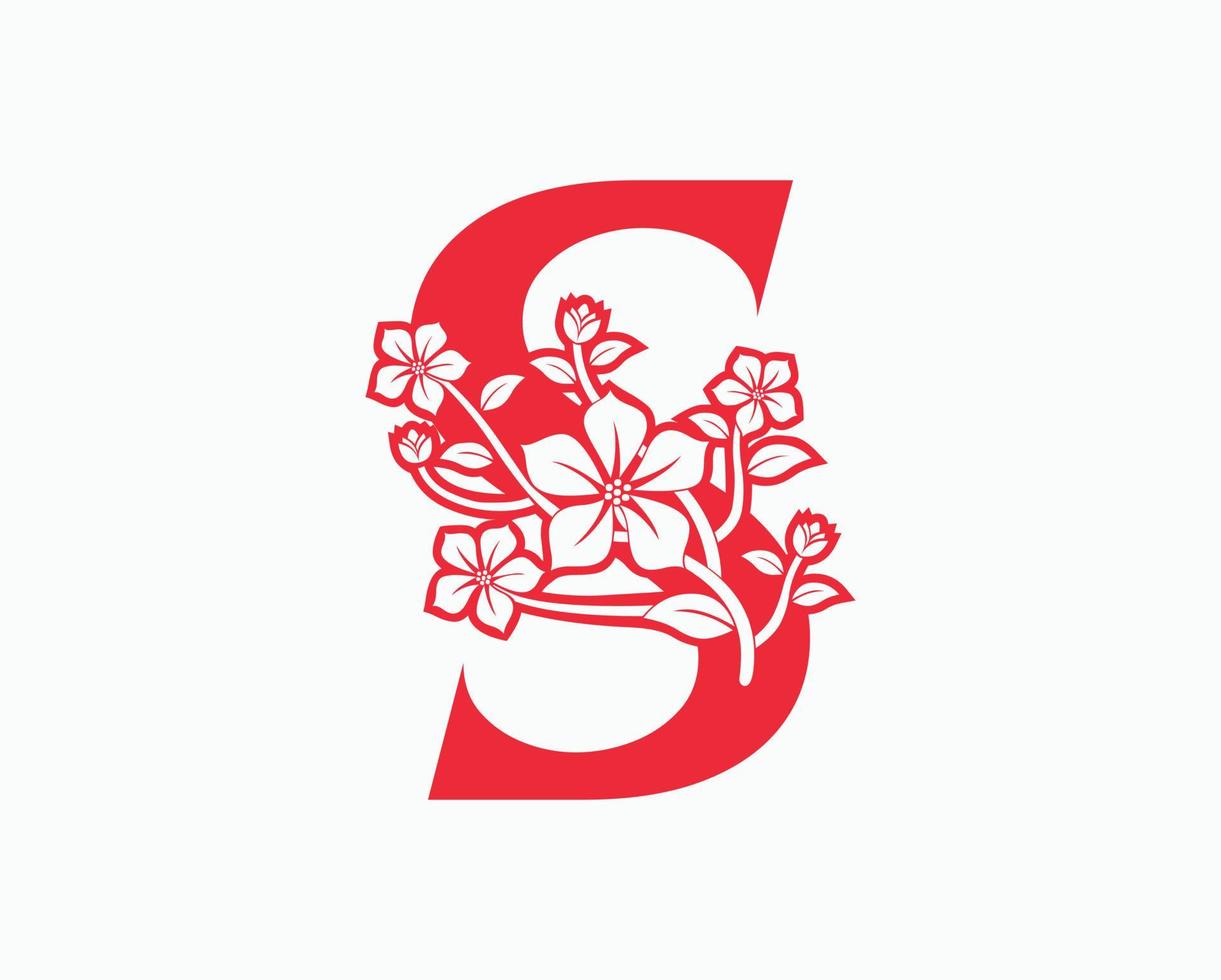 mona flower initiala bokstäver s logotypdesign. vektor