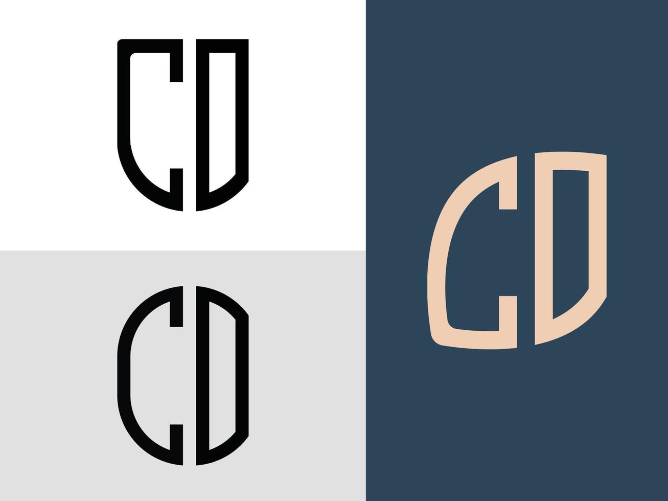 kreativa initiala bokstäver co logo designs bunt. vektor