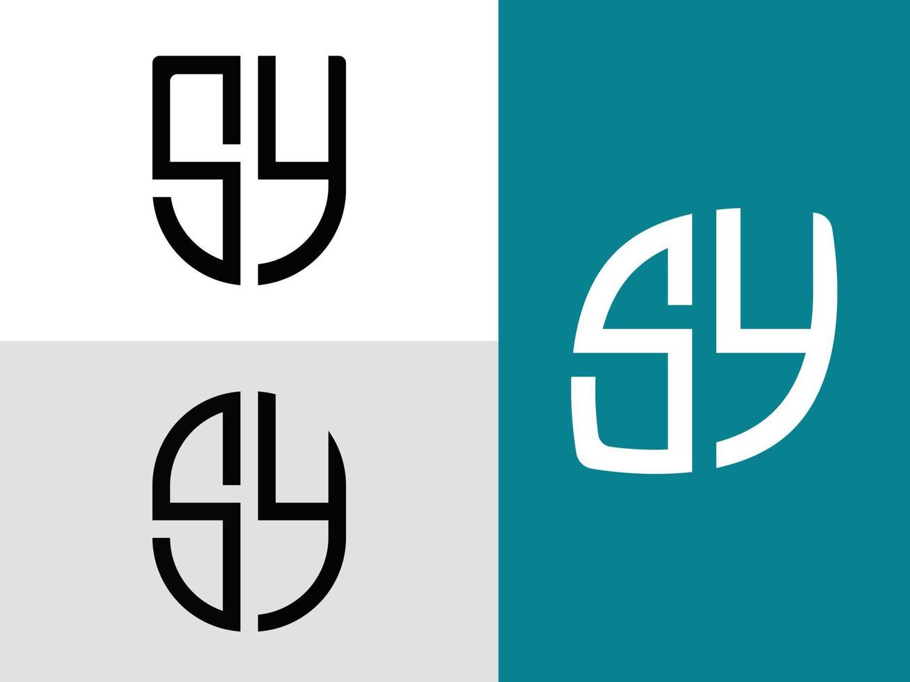 kreativa initiala bokstäver sy logotyp design bunt. vektor