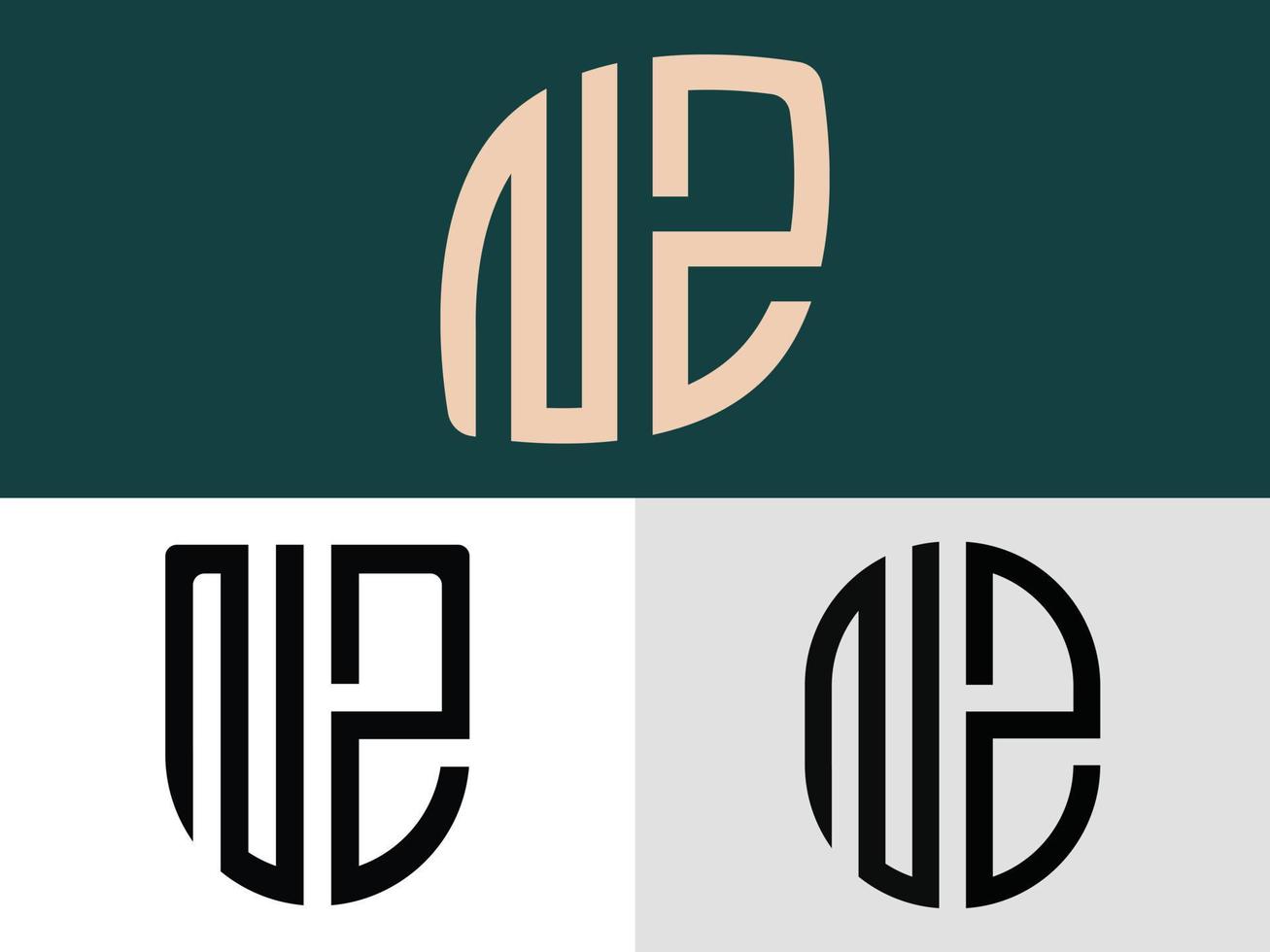 kreativa initiala bokstäver nz logo designs bunt. vektor