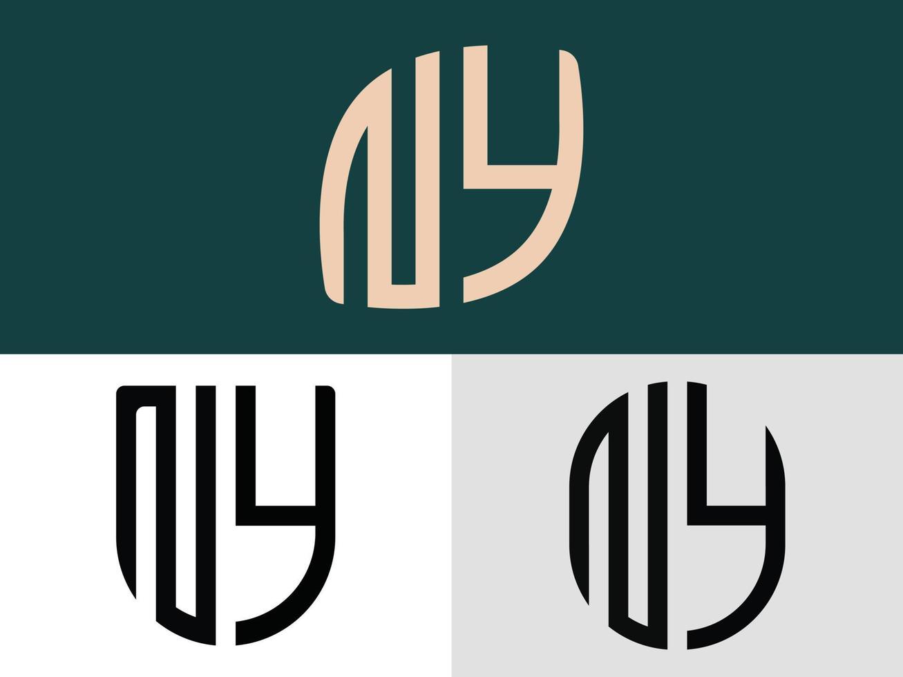 kreativa initiala bokstäver ny logotyp designs bunt. vektor