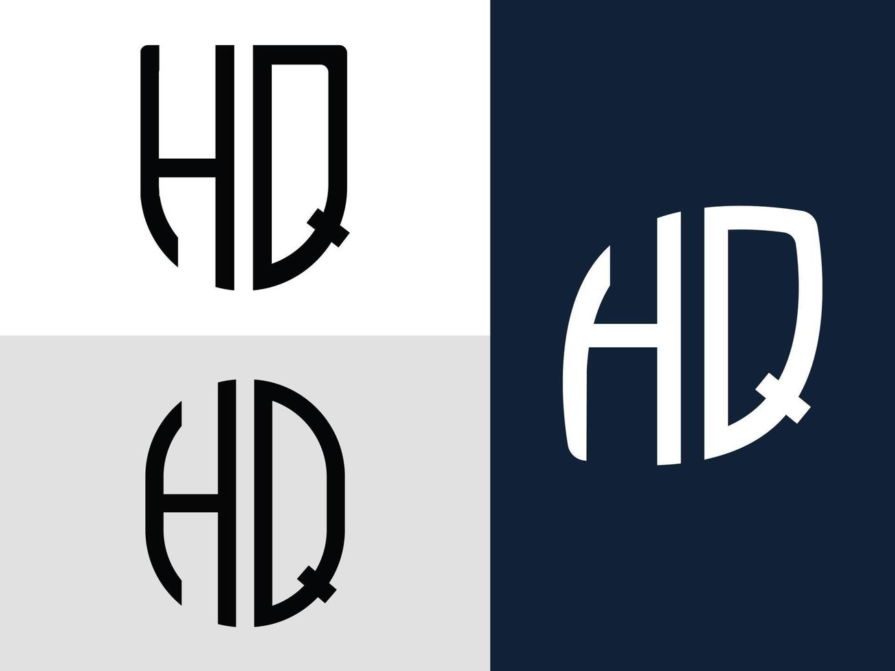 kreativa initiala bokstäver hq logo designs bunt. vektor