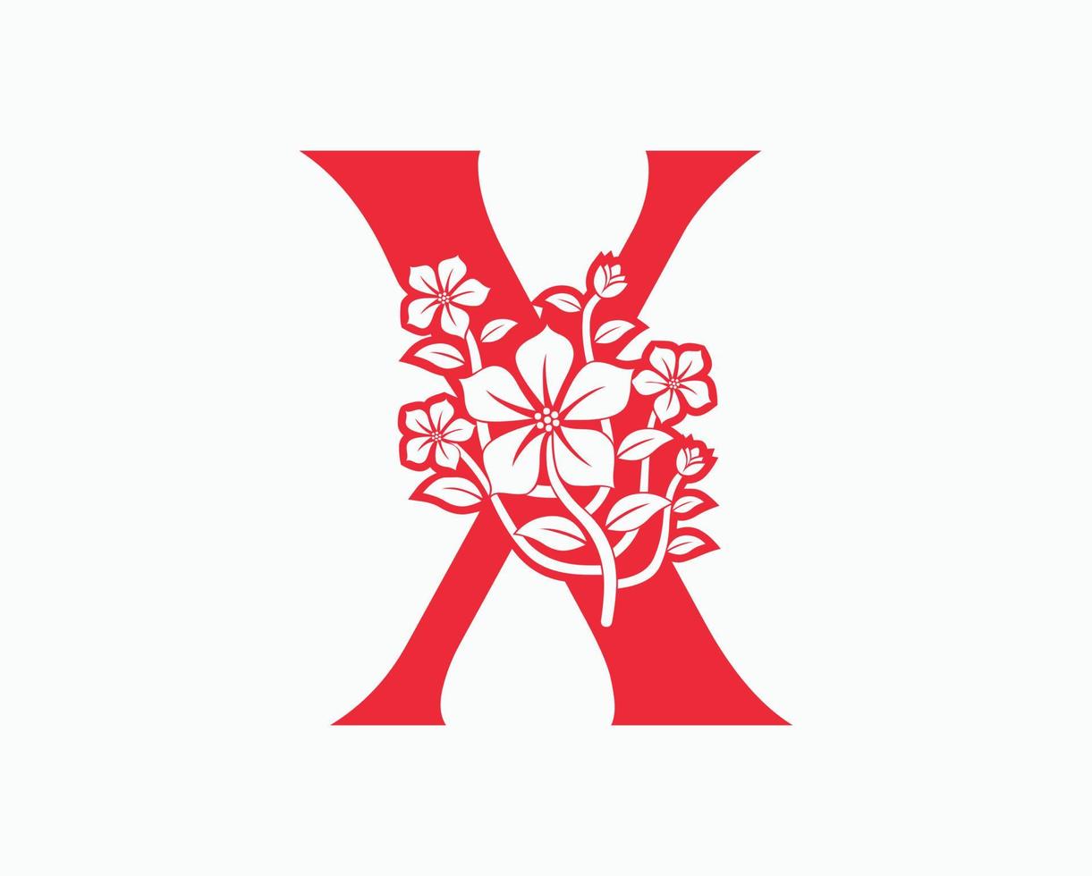 mona flower initiala bokstäver x logotypdesign. vektor