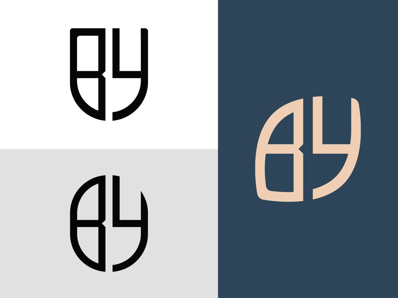 kreativa initiala bokstäver av logotyp design bunt. vektor