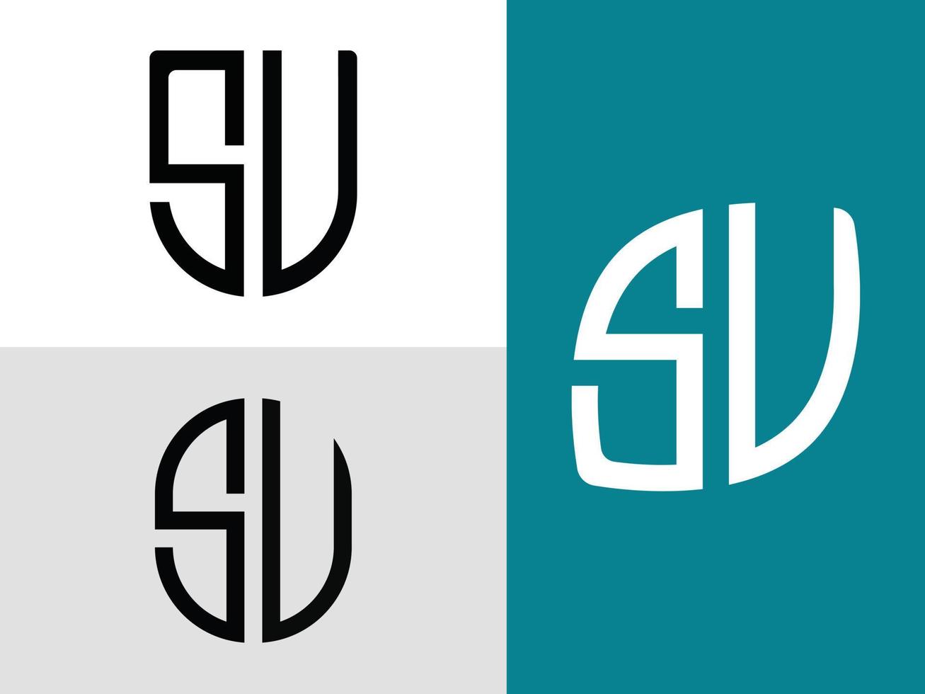 kreativa initiala bokstäver su logotyp design bunt. vektor
