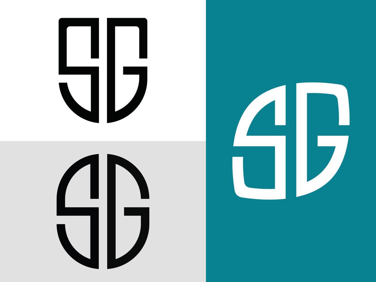 kreativa initiala bokstäver sg logo designs bunt. vektor