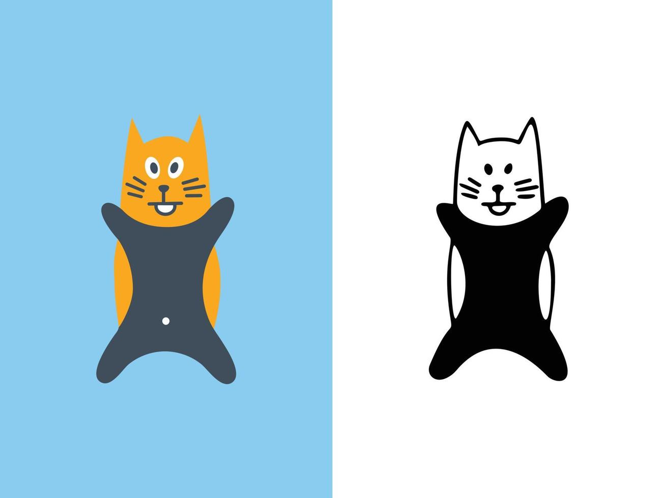 söta katter bokstav x logotypdesigner. vektor
