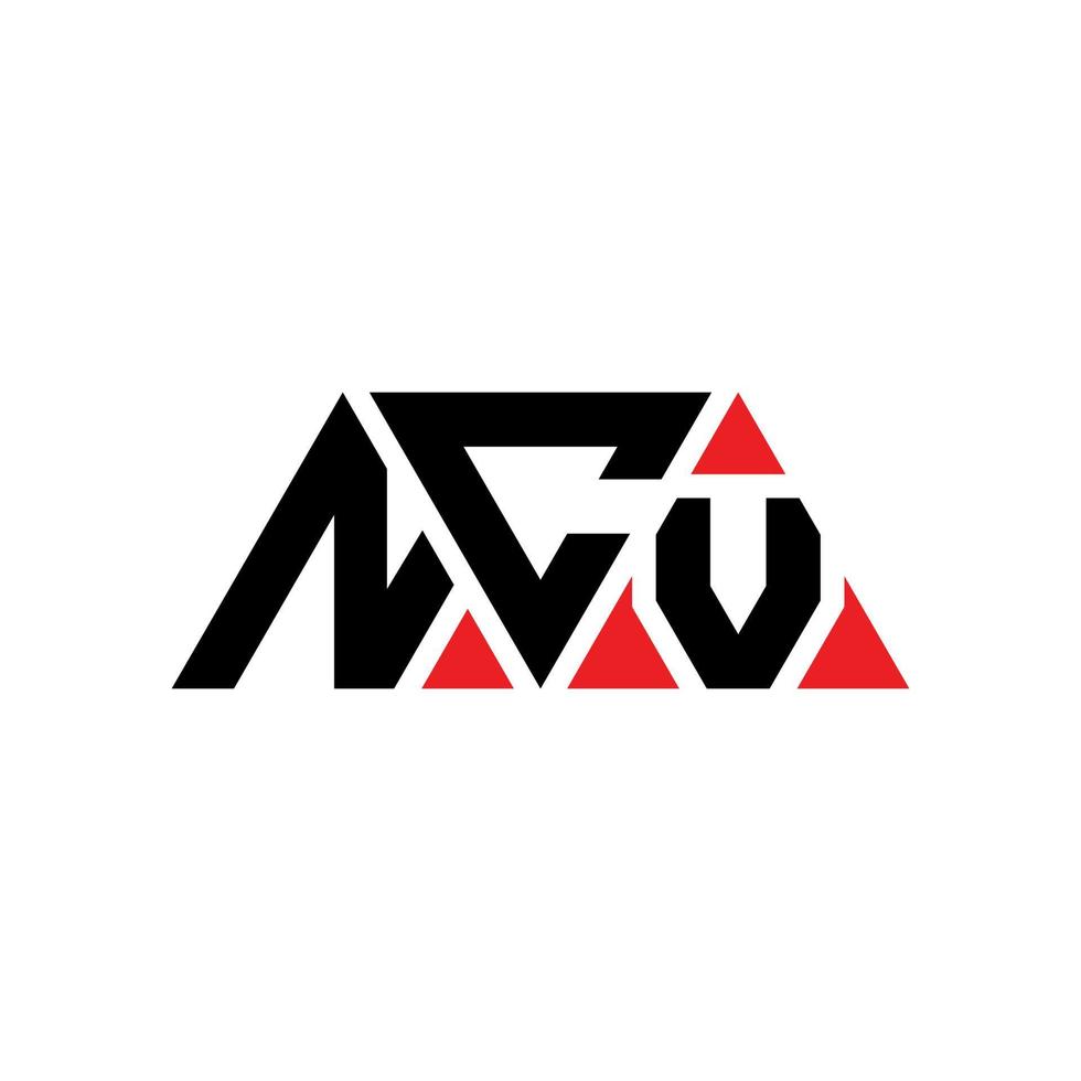 ncv-Dreieck-Buchstaben-Logo-Design mit Dreiecksform. NCV-Dreieck-Logo-Design-Monogramm. NCV-Dreieck-Vektor-Logo-Vorlage mit roter Farbe. ncv dreieckiges Logo einfaches, elegantes und luxuriöses Logo. NCV vektor