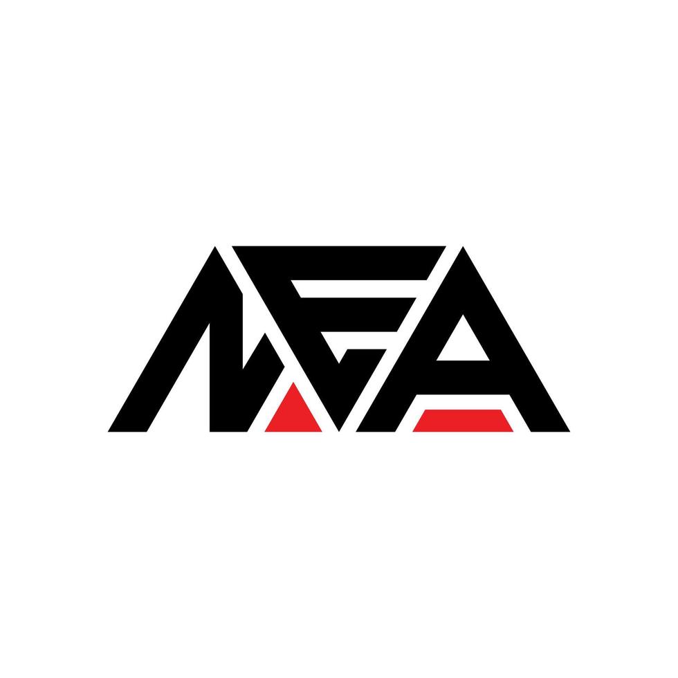 nea-Dreieck-Buchstaben-Logo-Design mit Dreiecksform. nea-Dreieck-Logo-Design-Monogramm. nea-Dreieck-Vektor-Logo-Vorlage mit roter Farbe. nea dreieckiges Logo einfaches, elegantes und luxuriöses Logo. ne vektor