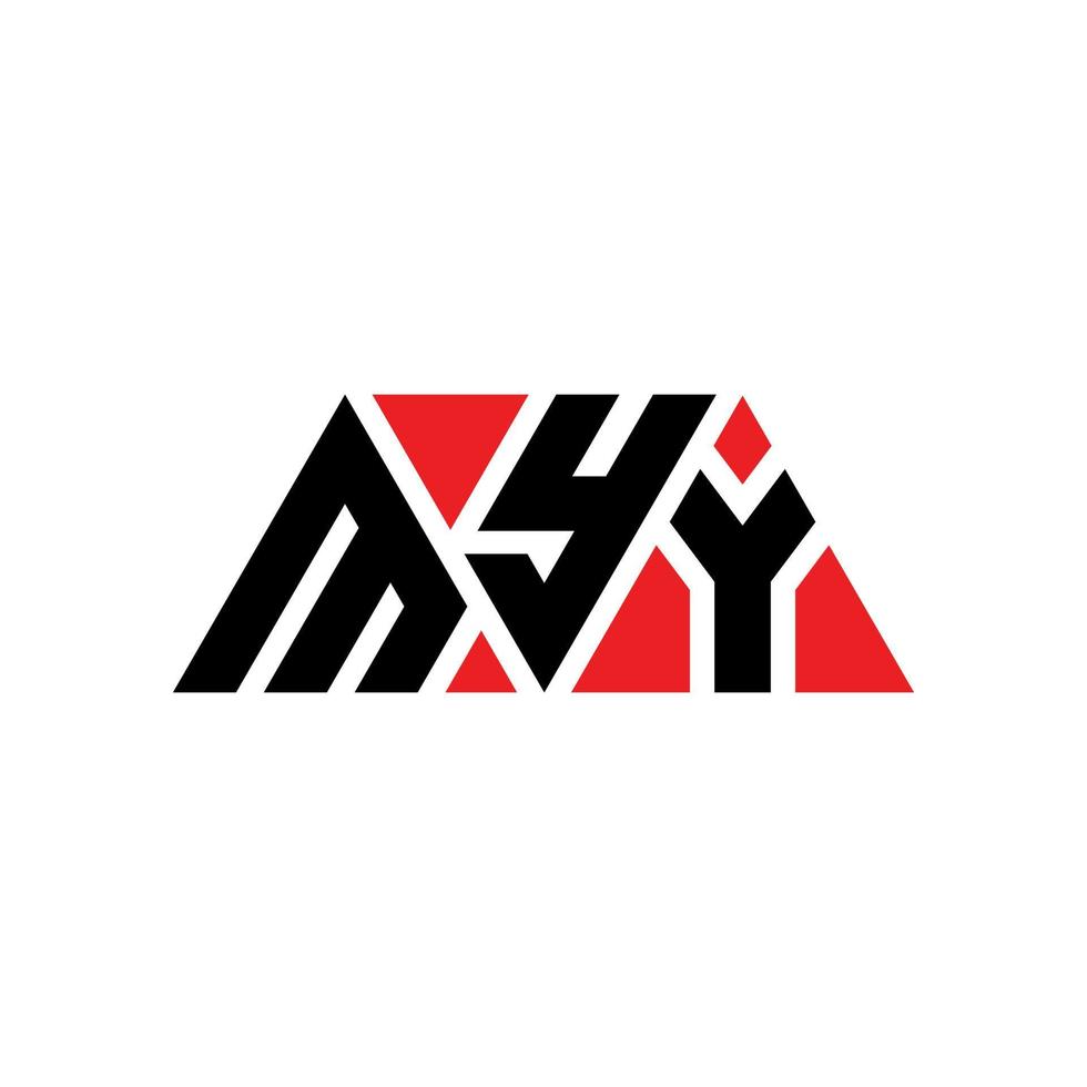 Myy-Dreieck-Buchstaben-Logo-Design mit Dreiecksform. Myy-Dreieck-Logo-Design-Monogramm. Myy-Dreieck-Vektor-Logo-Vorlage mit roter Farbe. myy dreieckiges Logo einfaches, elegantes und luxuriöses Logo. meine vektor