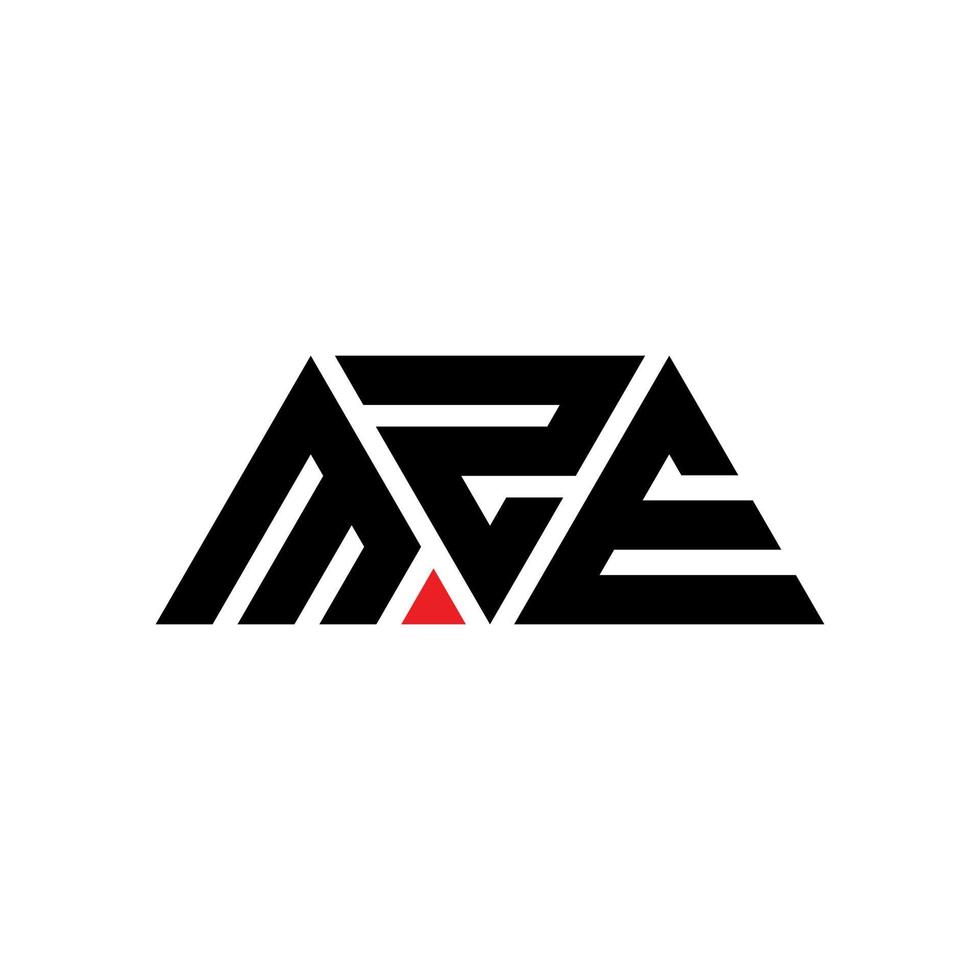 MZE-Dreieck-Buchstaben-Logo-Design mit Dreiecksform. mze-Dreieck-Logo-Design-Monogramm. MZE-Dreieck-Vektor-Logo-Vorlage mit roter Farbe. mze dreieckiges Logo einfaches, elegantes und luxuriöses Logo. mze vektor