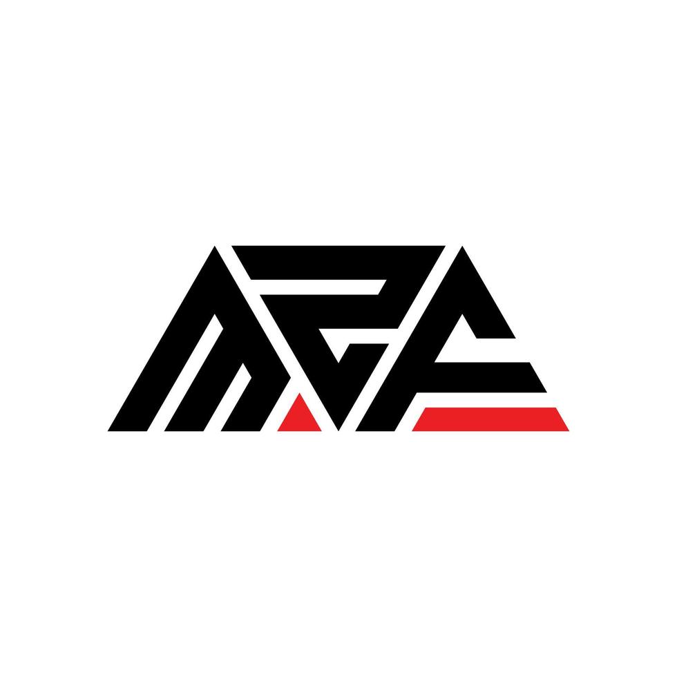 mzf-Dreieck-Buchstaben-Logo-Design mit Dreiecksform. mzf-Dreieck-Logo-Design-Monogramm. MZF-Dreieck-Vektor-Logo-Vorlage mit roter Farbe. mzf dreieckiges Logo einfaches, elegantes und luxuriöses Logo. mzf vektor