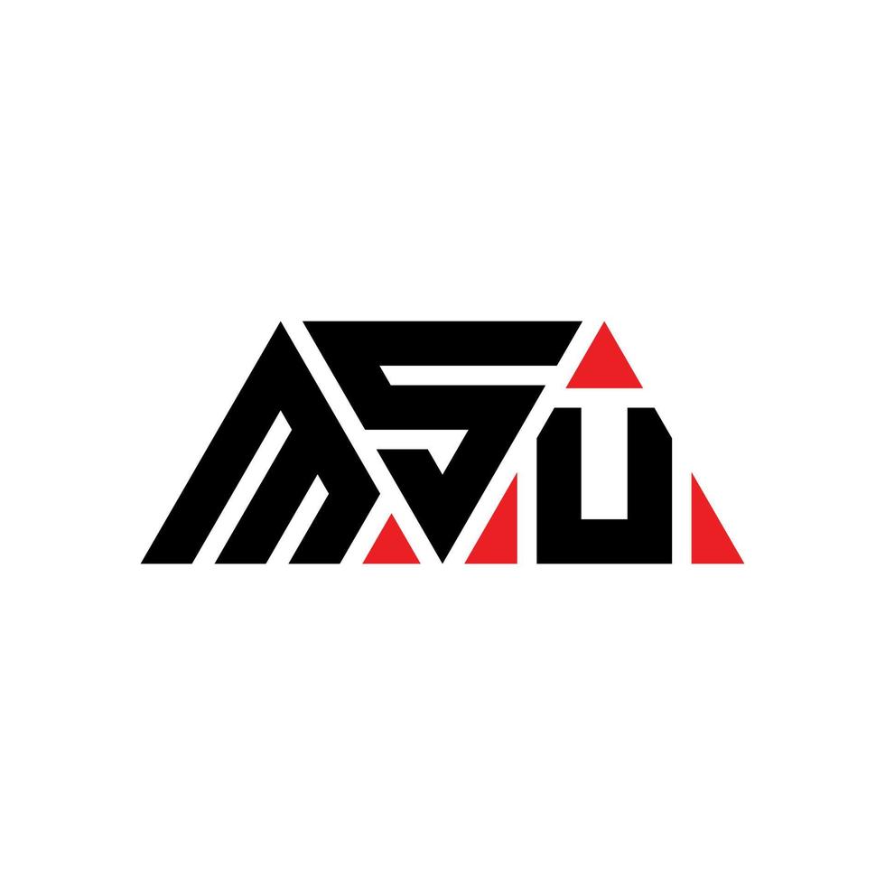 msu-Dreieck-Buchstaben-Logo-Design mit Dreiecksform. msu-Dreieck-Logo-Design-Monogramm. msu-Dreieck-Vektor-Logo-Vorlage mit roter Farbe. msu dreieckiges Logo einfaches, elegantes und luxuriöses Logo. msu vektor