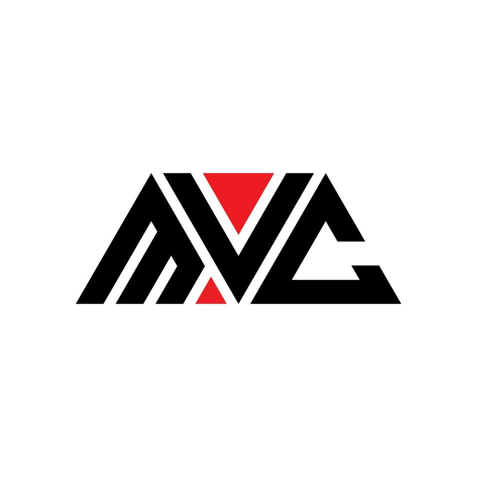 mvc triangel bokstavslogotypdesign med triangelform. mvc triangel logotyp design monogram. mvc triangel vektor logotyp mall med röd färg. mvc triangulär logotyp enkel, elegant och lyxig logotyp. mvc