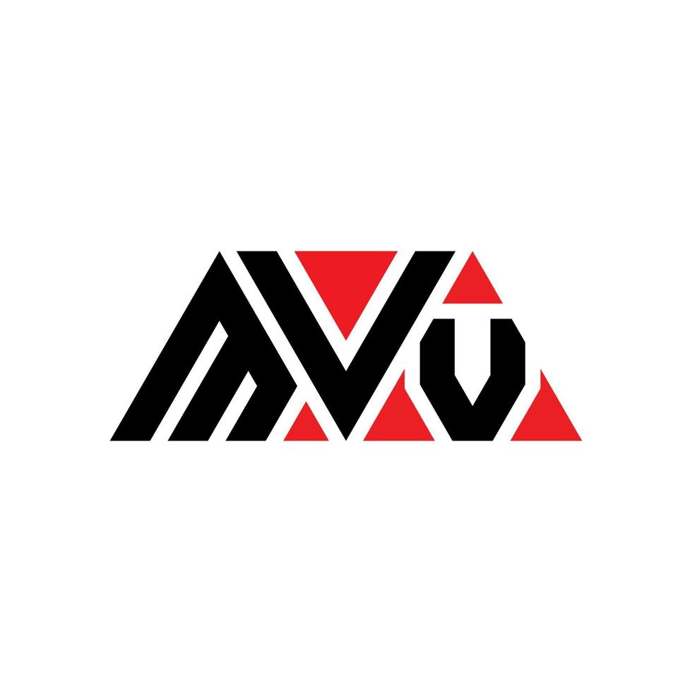 mvv-Dreieck-Buchstaben-Logo-Design mit Dreiecksform. mvv-Dreieck-Logo-Design-Monogramm. mvv-Dreieck-Vektor-Logo-Vorlage mit roter Farbe. mvv dreieckiges Logo einfaches, elegantes und luxuriöses Logo. mvv vektor