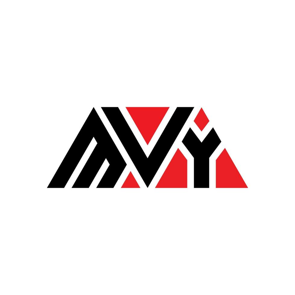 mvy triangel bokstavslogotypdesign med triangelform. mvy triangel logotyp design monogram. mvy triangel vektor logotyp mall med röd färg. mvy triangulär logotyp enkel, elegant och lyxig logotyp. mvy