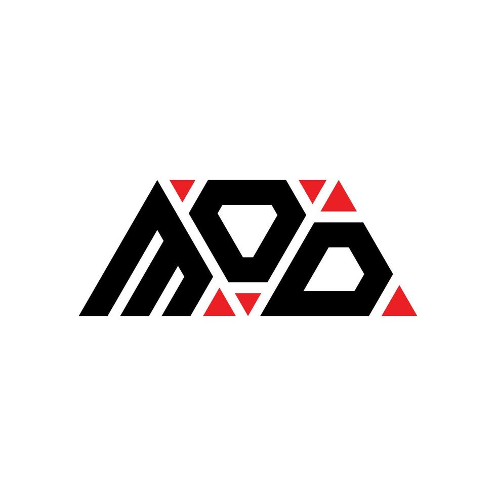 Mod-Dreieck-Buchstaben-Logo-Design mit Dreiecksform. Mod-Dreieck-Logo-Design-Monogramm. Mod-Dreieck-Vektor-Logo-Vorlage mit roter Farbe. mod dreieckiges Logo einfaches, elegantes und luxuriöses Logo. Mod vektor