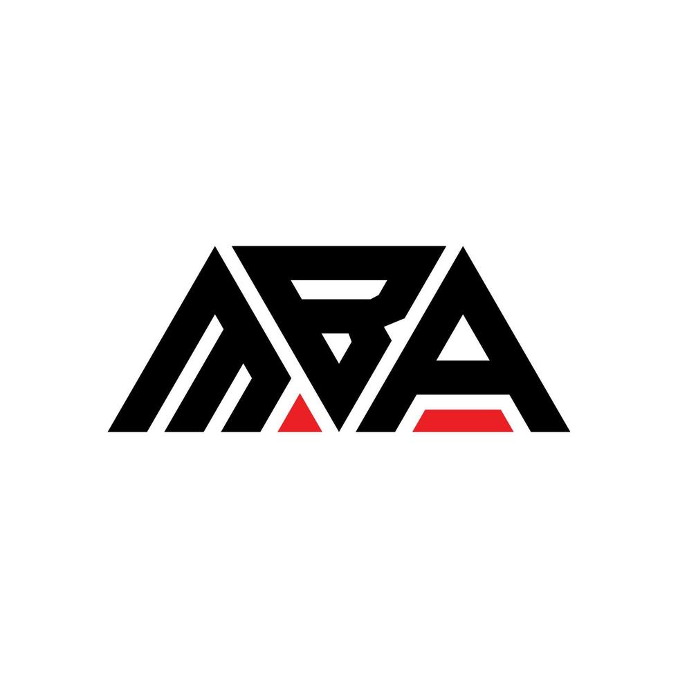 mba triangel bokstavslogotypdesign med triangelform. mba triangel logotyp design monogram. mba triangel vektor logotyp mall med röd färg. mba triangulär logotyp enkel, elegant och lyxig logotyp. mba