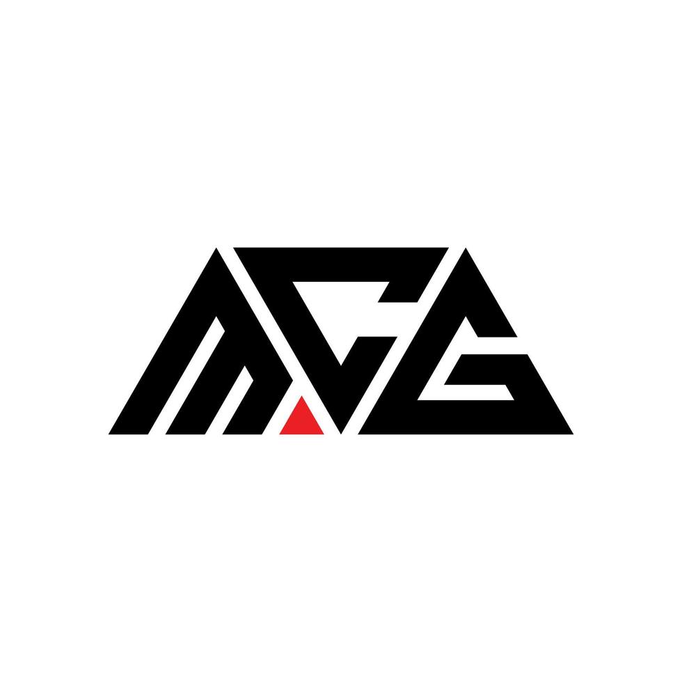 mcg-Dreieck-Buchstaben-Logo-Design mit Dreiecksform. Mcg-Dreieck-Logo-Design-Monogramm. Mcg-Dreieck-Vektor-Logo-Vorlage mit roter Farbe. Mcg dreieckiges Logo einfaches, elegantes und luxuriöses Logo. Mcg vektor