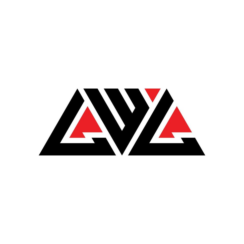 lwl-Dreieck-Buchstaben-Logo-Design mit Dreiecksform. LWL-Dreieck-Logo-Design-Monogramm. LWL-Dreieck-Vektor-Logo-Vorlage mit roter Farbe. lwl dreieckiges Logo einfaches, elegantes und luxuriöses Logo. lwl vektor
