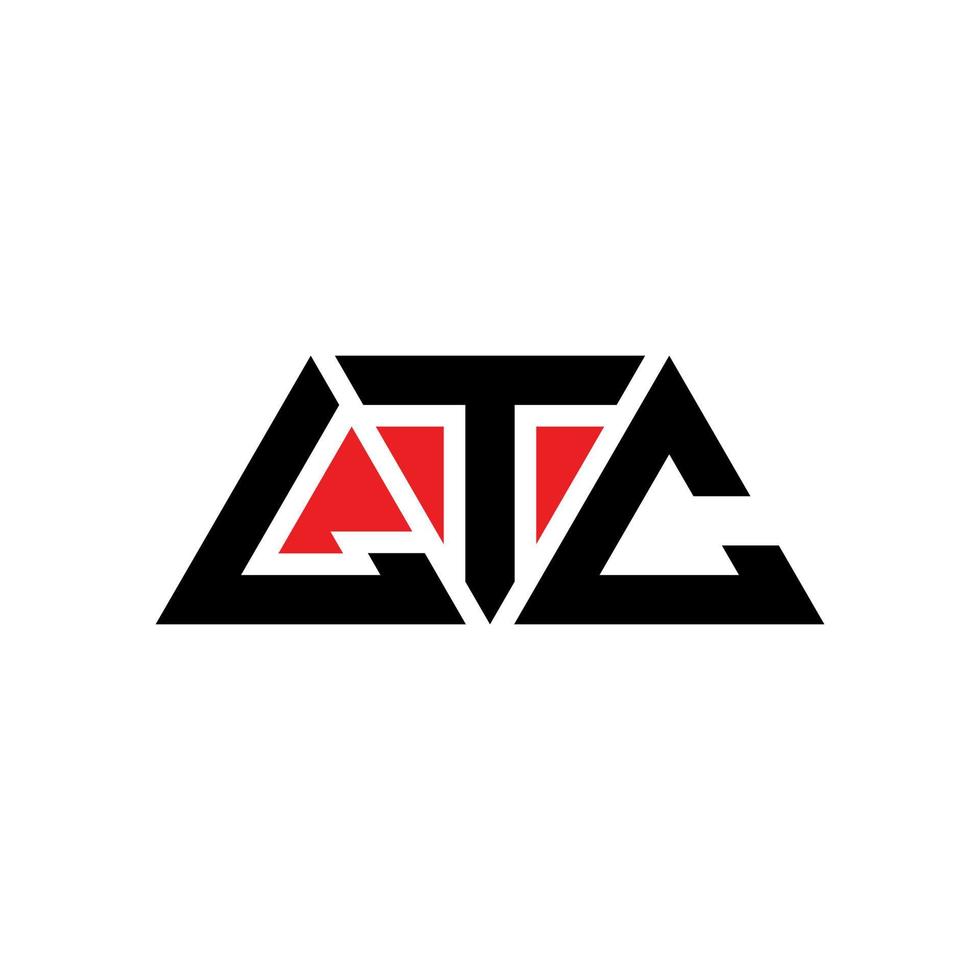 LTC-Dreieck-Buchstaben-Logo-Design mit Dreiecksform. LTC-Dreieck-Logo-Design-Monogramm. LTC-Dreieck-Vektor-Logo-Vorlage mit roter Farbe. LTC dreieckiges Logo einfaches, elegantes und luxuriöses Logo. Ltd vektor