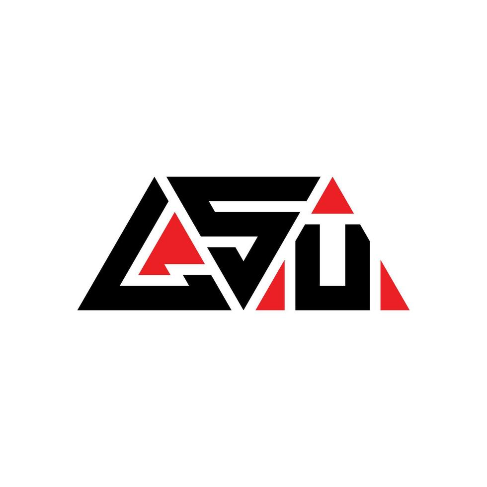lsu-Dreieck-Buchstaben-Logo-Design mit Dreiecksform. LSU-Dreieck-Logo-Design-Monogramm. LSU-Dreieck-Vektor-Logo-Vorlage mit roter Farbe. lsu dreieckiges Logo einfaches, elegantes und luxuriöses Logo. lsu vektor