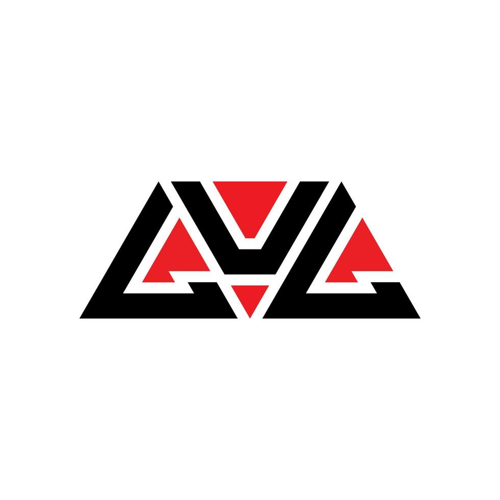 lul triangel bokstavslogotypdesign med triangelform. lul triangel logotyp design monogram. lul triangel vektor logotyp mall med röd färg. lul triangulär logotyp enkel, elegant och lyxig logotyp. lul