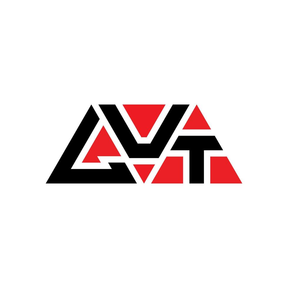 lut-Dreieck-Buchstaben-Logo-Design mit Dreiecksform. Lut-Dreieck-Logo-Design-Monogramm. Lut-Dreieck-Vektor-Logo-Vorlage mit roter Farbe. lut dreieckiges Logo einfaches, elegantes und luxuriöses Logo. Lut vektor