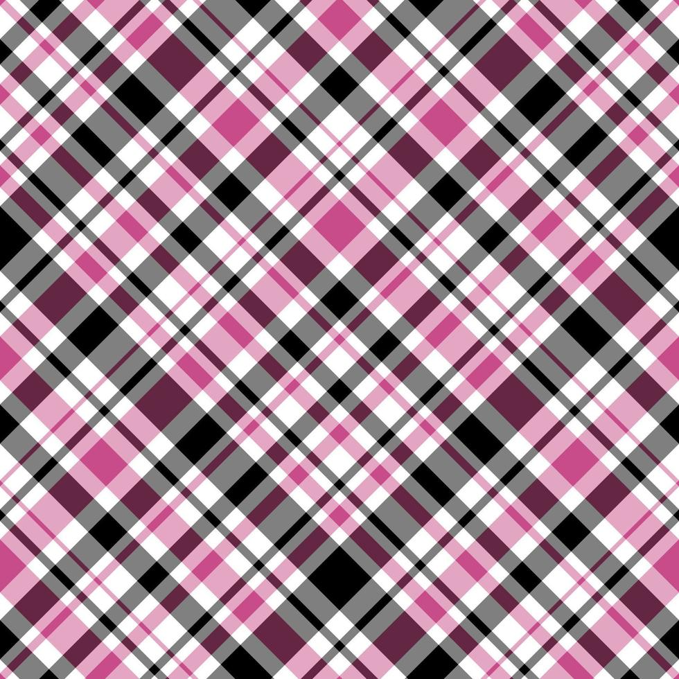 Nahtloses Muster in Fantasieweiß, leuchtendem Rosa und Schwarz für Plaid, Stoff, Textil, Kleidung, Tischdecke und andere Dinge. Vektorbild. 2 vektor