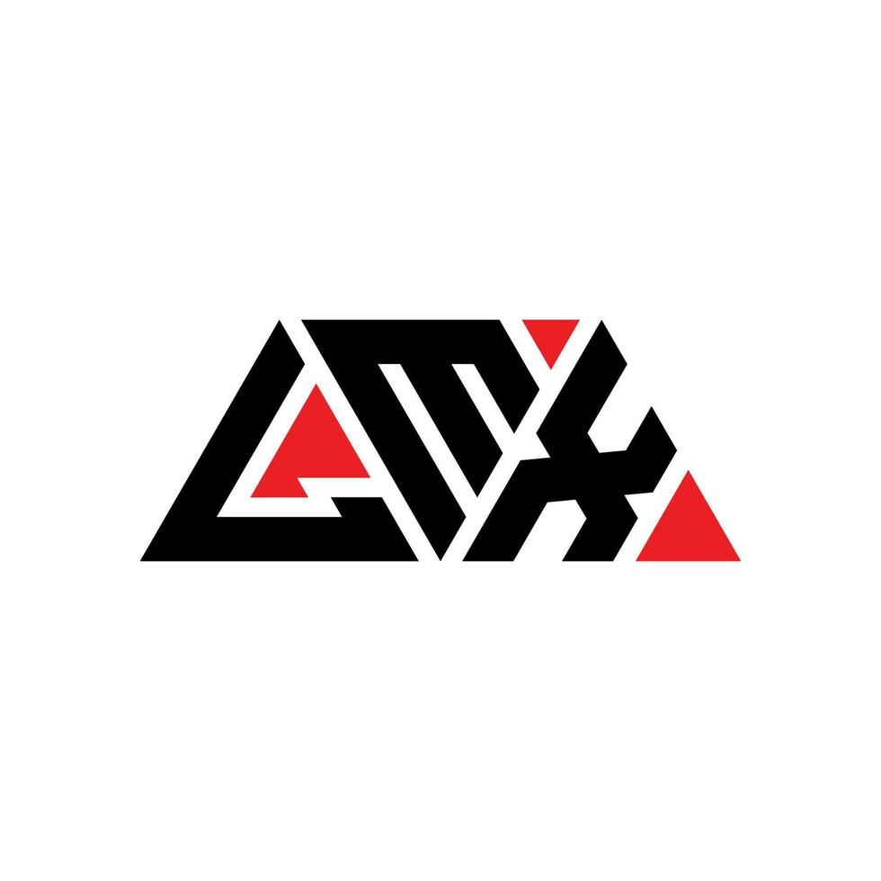 lmx triangel bokstavslogotypdesign med triangelform. lmx triangel logotyp design monogram. lmx triangel vektor logotyp mall med röd färg. lmx triangulär logotyp enkel, elegant och lyxig logotyp. lmx