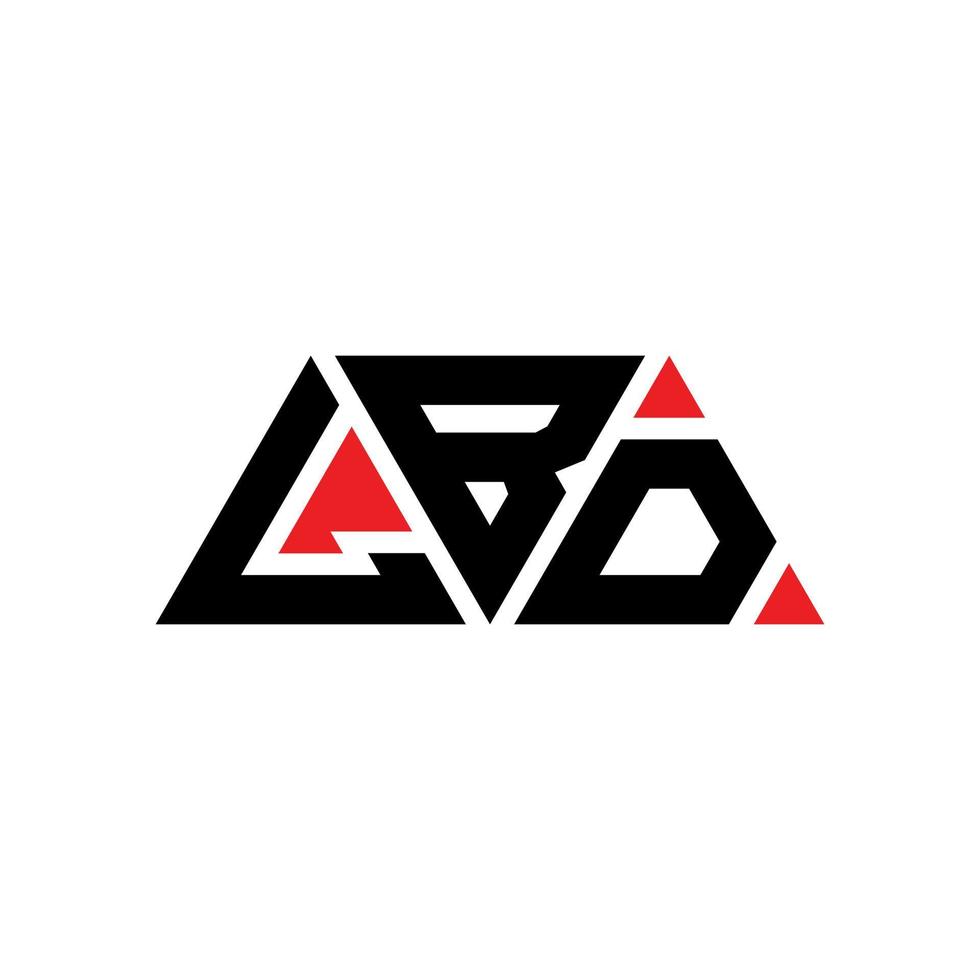 lbd triangel bokstavslogotypdesign med triangelform. lbd triangel logotyp design monogram. lbd triangel vektor logotyp mall med röd färg. lbd triangulär logotyp enkel, elegant och lyxig logotyp. lbd