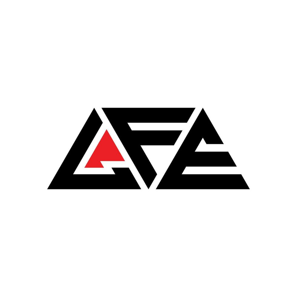lfe-Dreieck-Buchstaben-Logo-Design mit Dreiecksform. lfe-Dreieck-Logo-Design-Monogramm. lfe-Dreieck-Vektor-Logo-Vorlage mit roter Farbe. lfe dreieckiges Logo einfaches, elegantes und luxuriöses Logo. lfe vektor