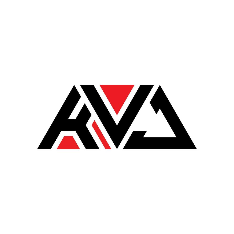Kvj-Dreieck-Buchstaben-Logo-Design mit Dreiecksform. Kvj-Dreieck-Logo-Design-Monogramm. Kvj-Dreieck-Vektor-Logo-Vorlage mit roter Farbe. kvj dreieckiges Logo einfaches, elegantes und luxuriöses Logo. kvj vektor
