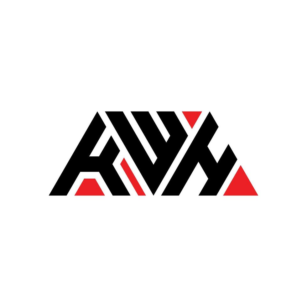 kwh-Dreieck-Buchstaben-Logo-Design mit Dreiecksform. kwh-Dreieck-Logo-Design-Monogramm. kwh-Dreieck-Vektor-Logo-Vorlage mit roter Farbe. kwh dreieckiges Logo einfaches, elegantes und luxuriöses Logo. kwh vektor