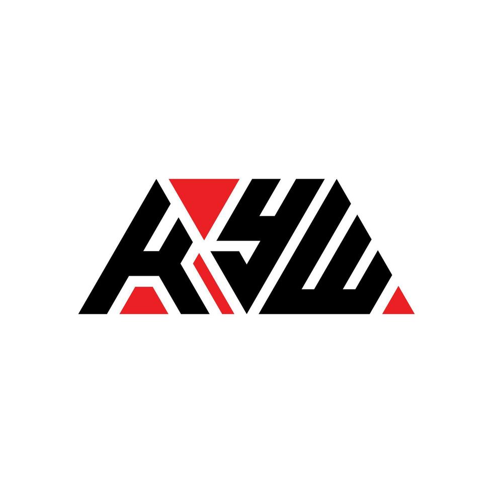 Kyw-Dreieck-Buchstaben-Logo-Design mit Dreiecksform. Kyw-Dreieck-Logo-Design-Monogramm. Kyw-Dreieck-Vektor-Logo-Vorlage mit roter Farbe. kyw dreieckiges Logo einfaches, elegantes und luxuriöses Logo. kyw vektor