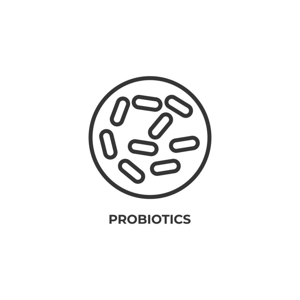 Das Vektorzeichen des Probiotika-Symbols ist auf einem weißen Hintergrund isoliert. Symbolfarbe editierbar. vektor