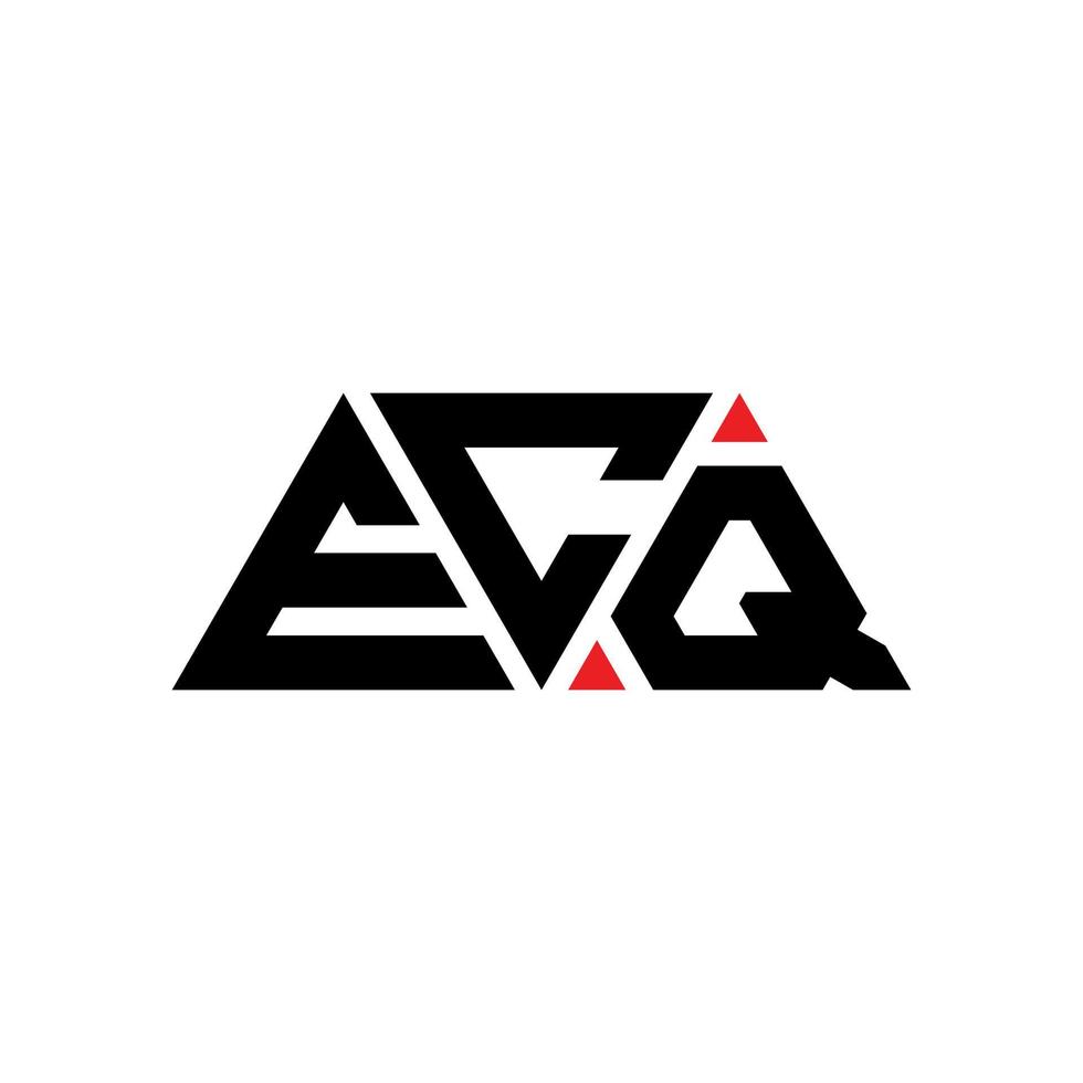 ecq-Dreieck-Buchstaben-Logo-Design mit Dreiecksform. ecq-Dreieck-Logo-Design-Monogramm. ecq-Dreieck-Vektor-Logo-Vorlage mit roter Farbe. ecq dreieckiges Logo einfaches, elegantes und luxuriöses Logo. usw vektor